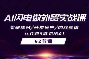 AI闪电做外贸实战课，外贸建站/开发客户/内容营销/从0到3做外贸AI（61节）