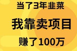 （10149期）当了3年韭菜，我靠卖项目赚了100万
