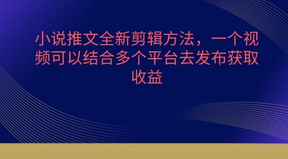 小说推文全新剪辑方法,一个视频可以结合多个平台去发布获取【揭秘】