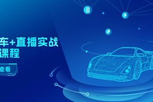 (11166期)二手车+直播实战运营课程:直播推荐/短视频推荐/千川投放/直播全流程