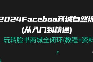 (11368期)2024Faceboo 商城自然流(从入门到精通),玩转脸书商城全闭环(教程+资料)