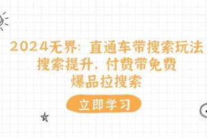 2024无界直通车带搜索玩法，搜索提升，付费带免费，爆品拉搜索