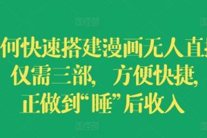 如何快速搭建漫画无人直播间，仅需三部，方便快捷，真正做到“睡”后收入【揭秘】