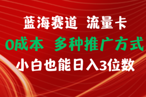 【站长实操】蓝海赛道 流量卡 0成本 小白也能日入三位数